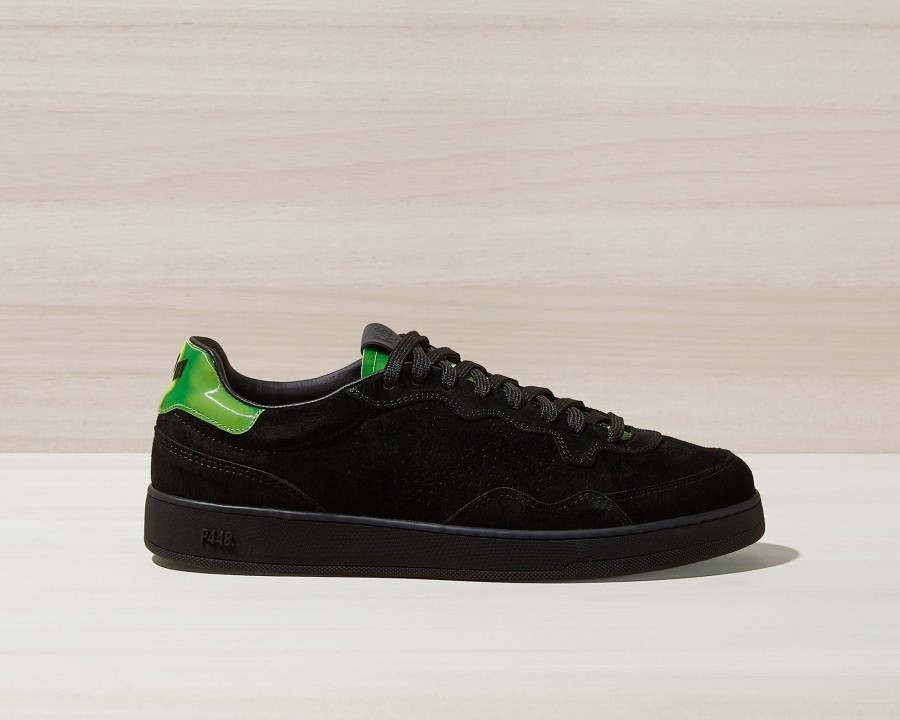 Hombres P448 Zapatillas Bajas | Name Negro/Verde Neon