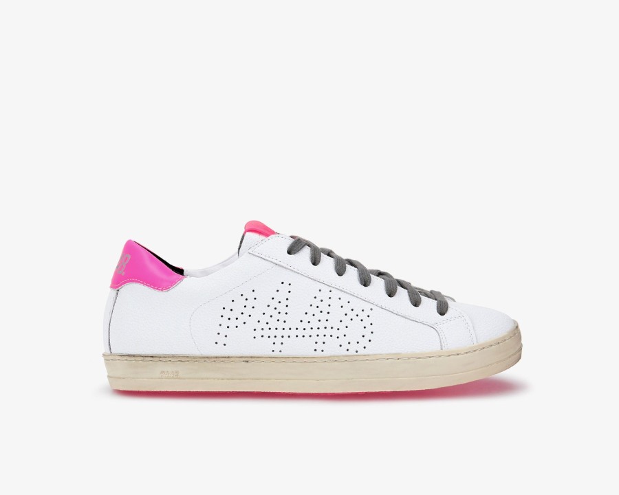 Hombres P448 Zapatillas Bajas | John Reciclado Blanco/Fucsia