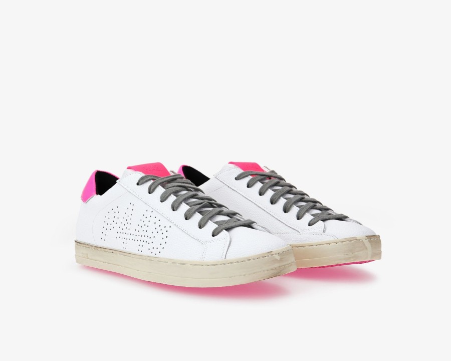 Hombres P448 Zapatillas Bajas | John Reciclado Blanco/Fucsia