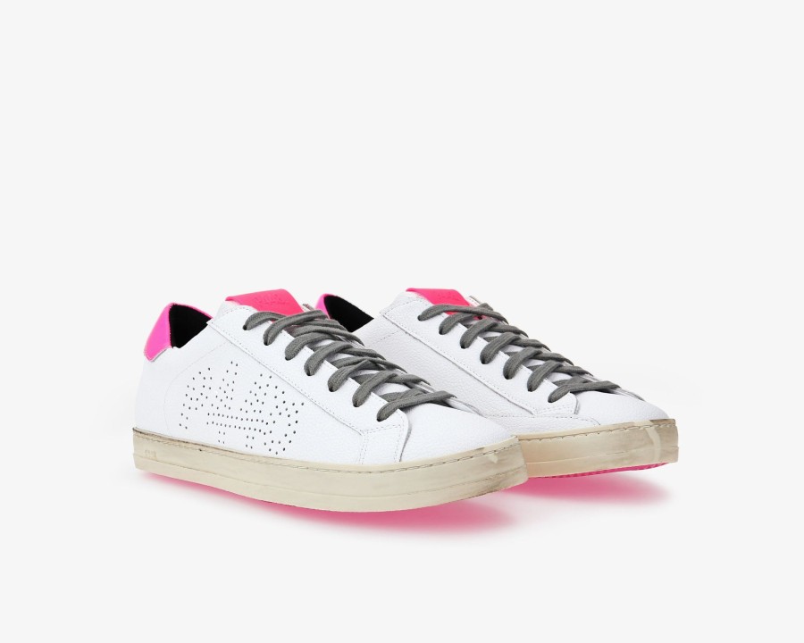 Mujer P448 Zapatillas Bajas | John Reciclado Blanco/Fucsia