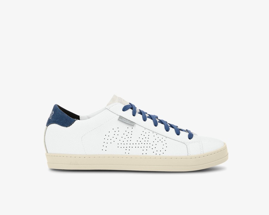 Hombres P448 Zapatillas Bajas | John Lionfish Blanco/Azul Marino