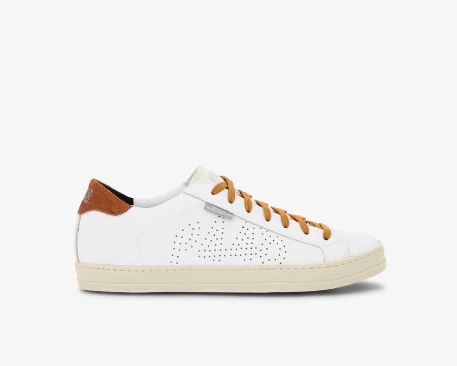 Hombres P448 Zapatillas Bajas | John Lionfish Blanco/Mostaza